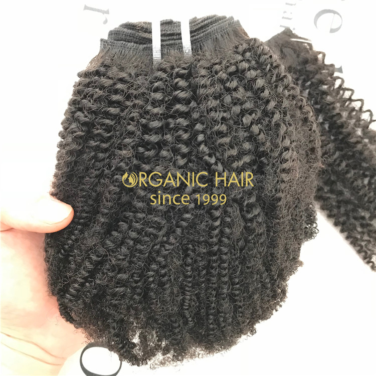 Cheap human virgin indian hair extension weave Coily texture X75